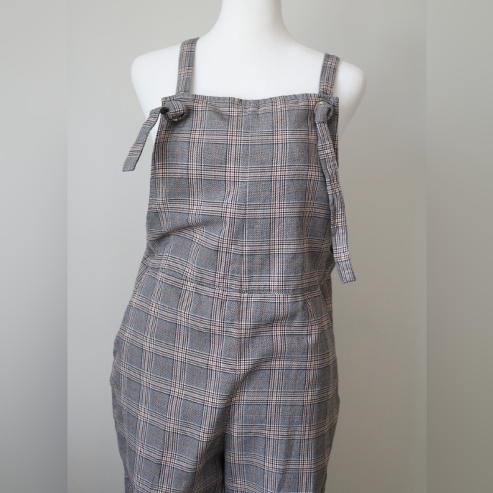 H&M Plaid Tie-Strap Jumpsuit